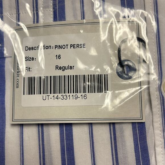 UNTUCKit Women's Pinot Perse Wide Stripe Long Sleeve Button Up Shirt Size 16 NWT - Picture 8 of 8